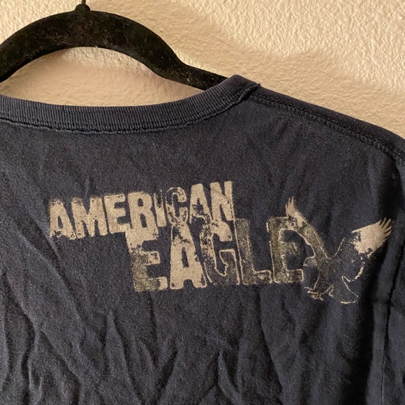 AMERICAN EAGLE NAVY BLUE TEE - Picture 4 of 5
